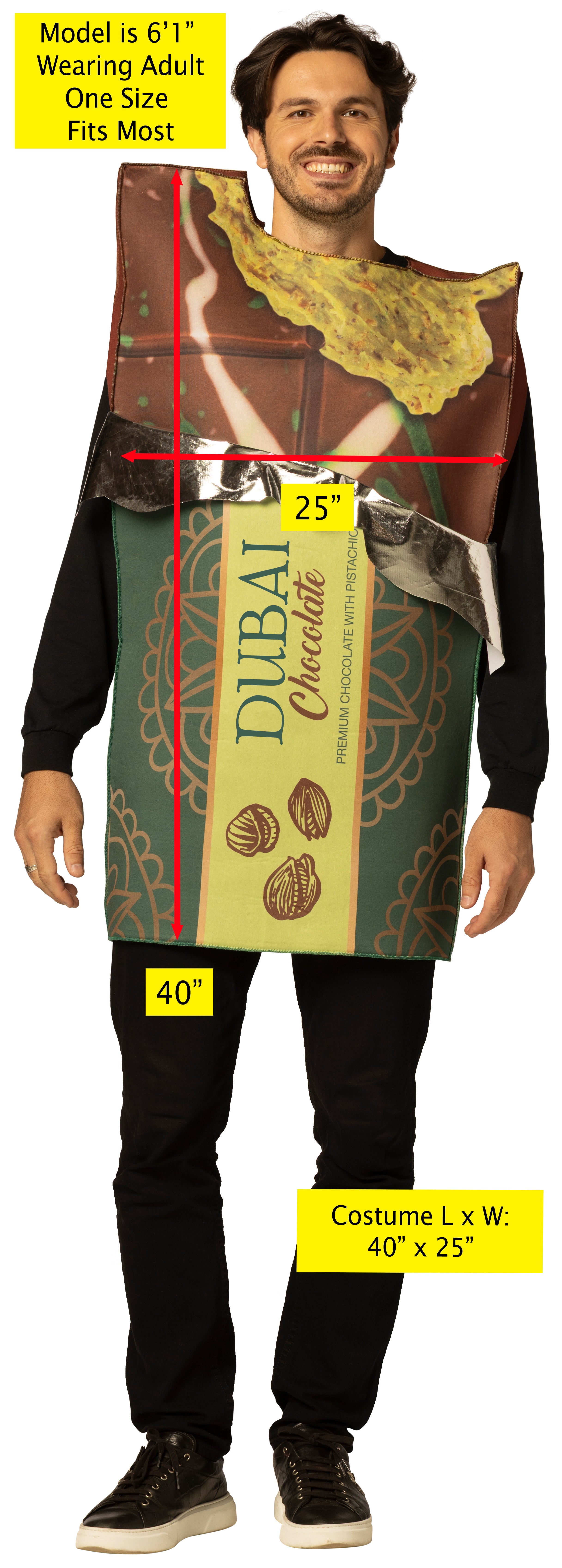 Rasta Imposta DUBAI Chocolate Bar Kostüm Einheitsgröße Schaum