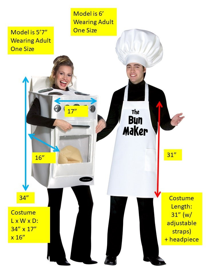 Rasta Imposta Bun in the Oven Paarkostüm Einheitsgröße 2-tlg