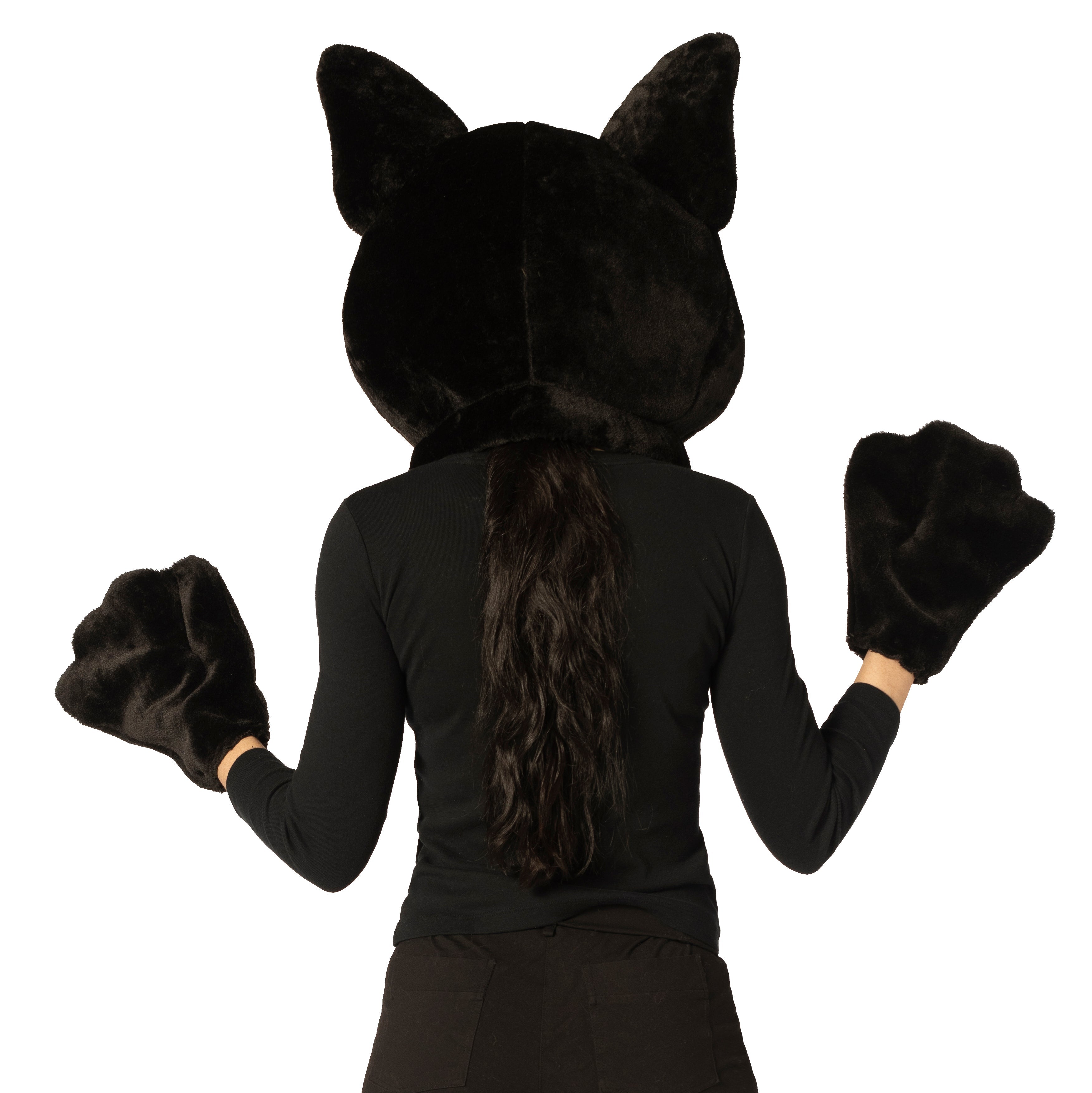 Rasta Imposta Black Cat Maske mit Pfoten Kostümset Schwarz