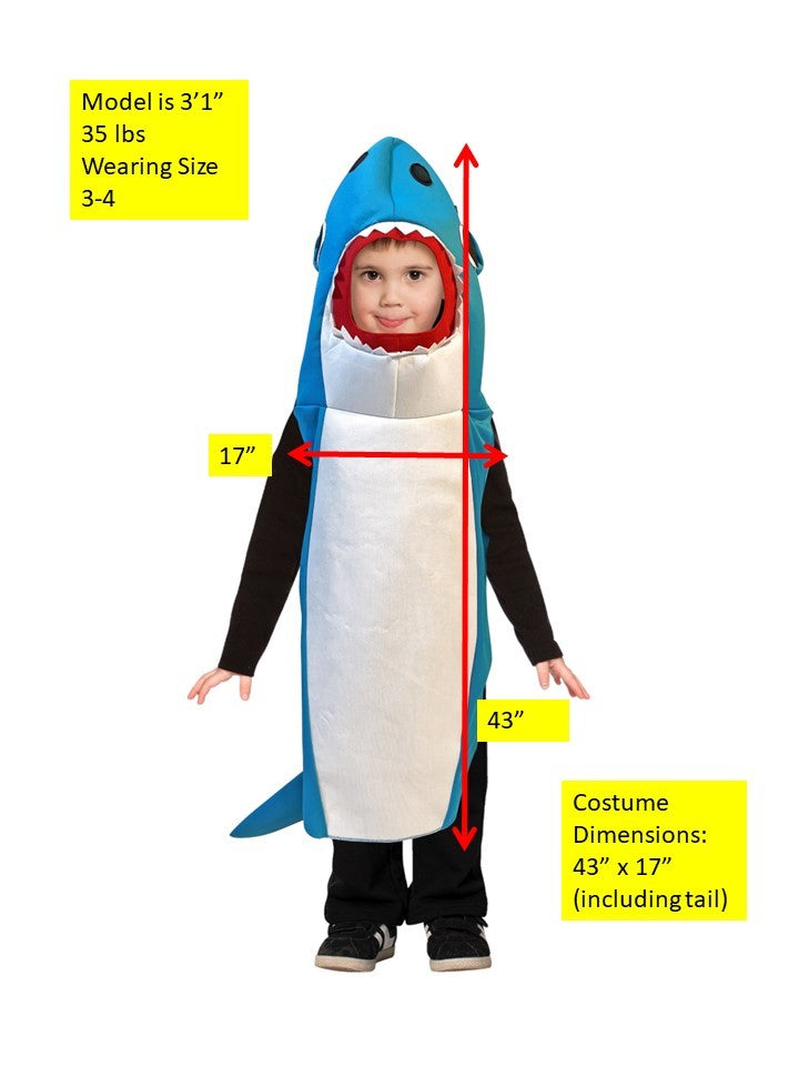Rasta Imposta Ultimate Blue Shark Hai Kostüm Kinder 3-4 Blau