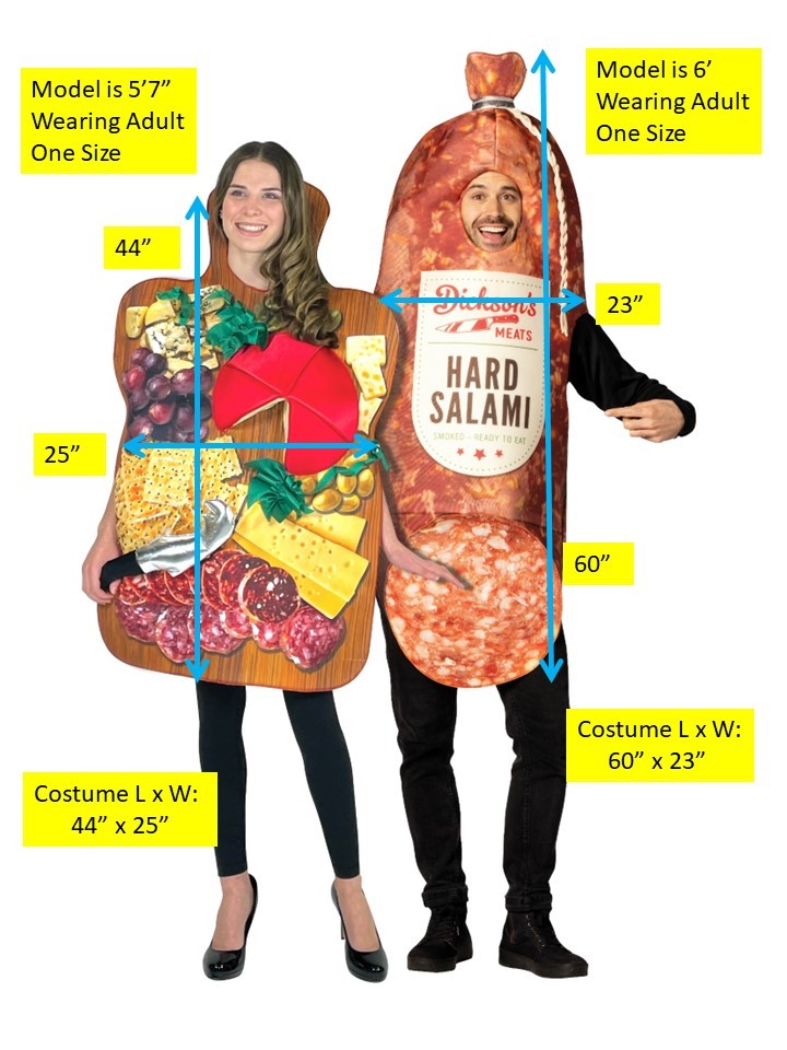 Rasta Imposta Charcuterie Salami Paar Kostüm One Size Brett