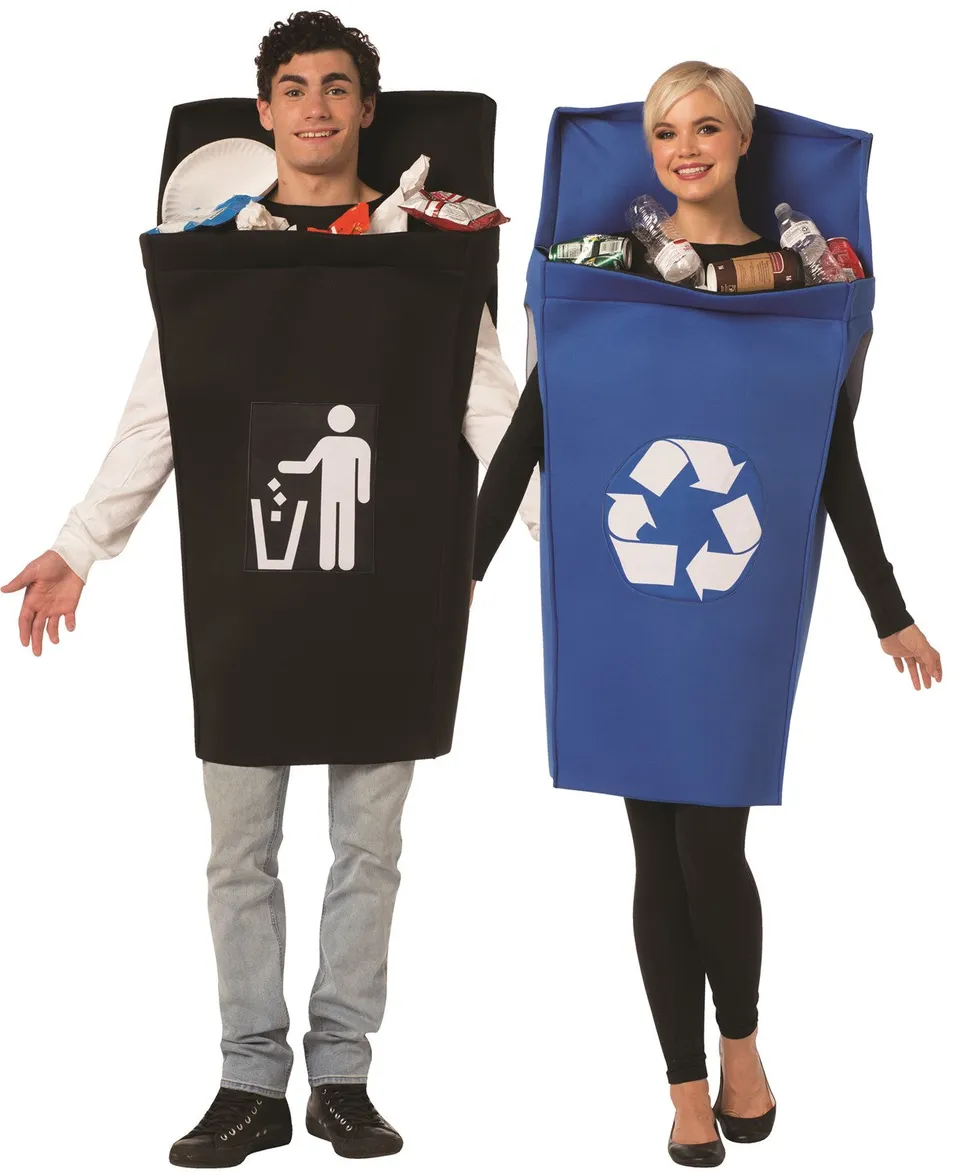 Rasta Imposta Trash Can Partnerkostüm Mülltonne Recycling Einheitsgröße