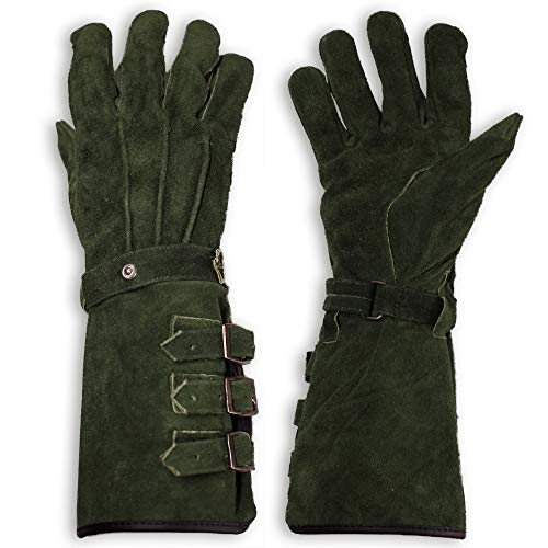 Mytholon Kandor Handschuhe grün L Wildleder Stulpen