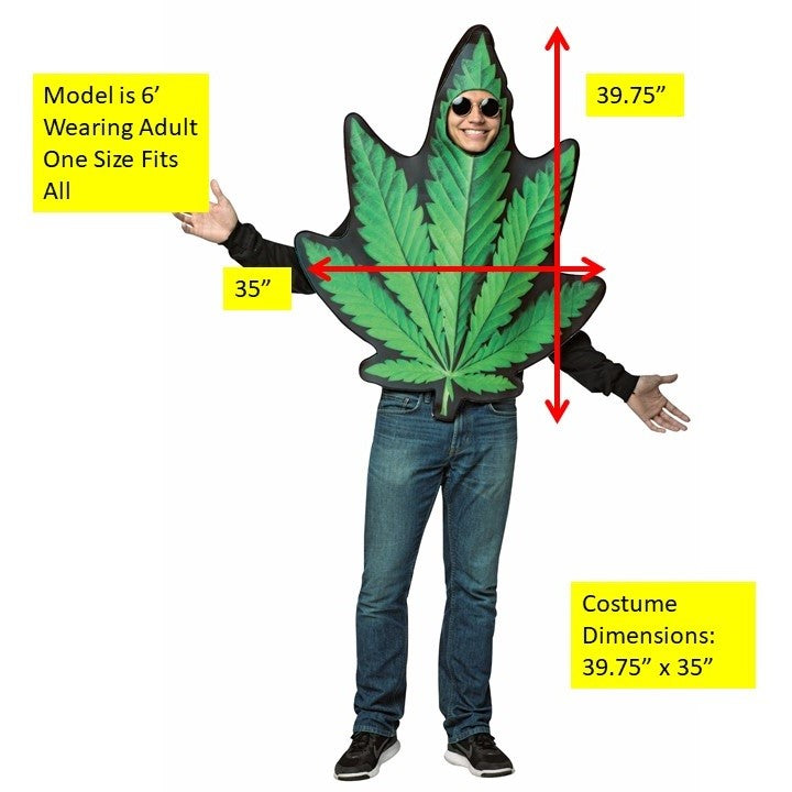 Rasta Imposta Pot Leaf Kostüm Einheitsgröße Hanfblatt-Tunika
