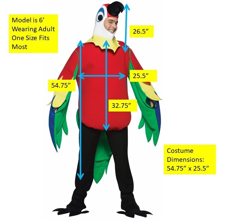 Rasta Imposta Lightweight Parrot Erwachsenenkostüm One Size