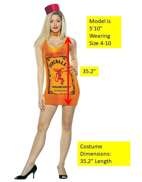 Rasta Imposta Fireball Tank Dress Damenkostüm 4-8 mit Mütze