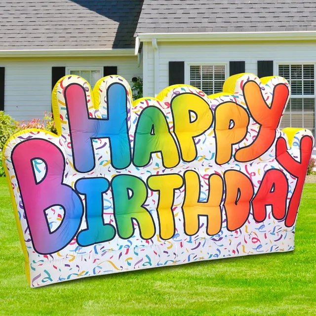 Rasta Imposta Happy Birthday Deko aufblasbar 9Fuß LED