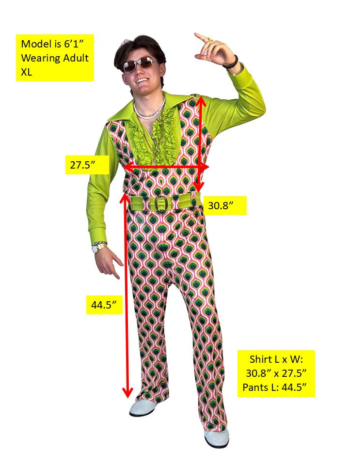 Rasta Imposta Swaggertown 70er Jumpsuit grün pink Gr. M