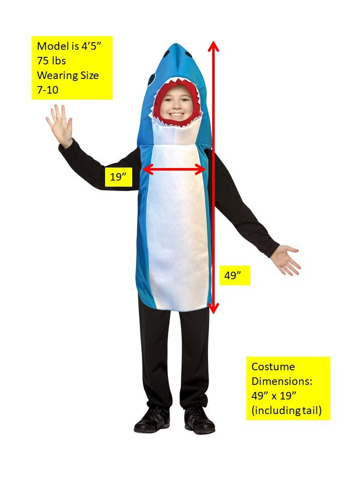 Rasta Imposta Blue Shark Kinderkostüm Größe 7-10 Blau