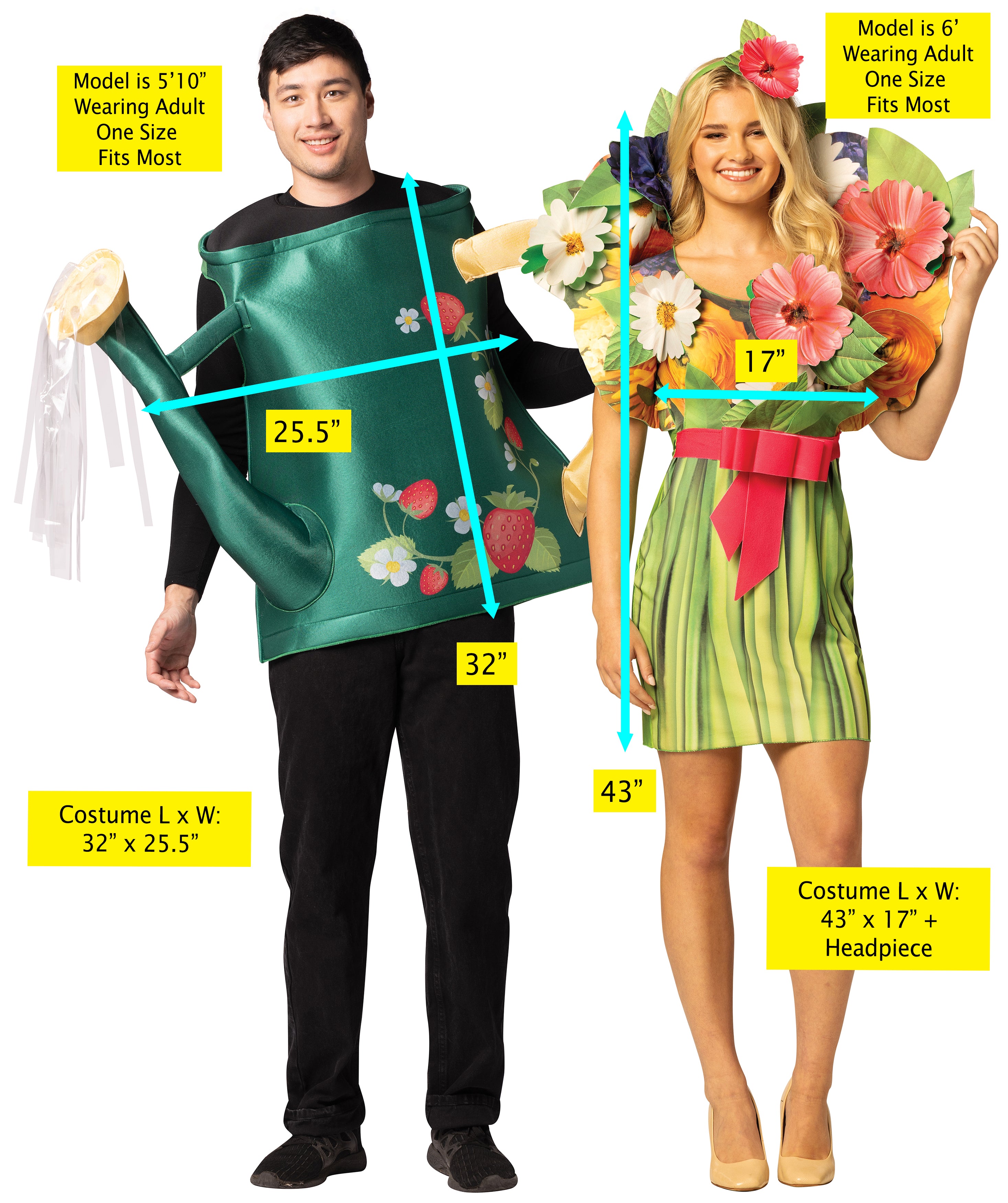 Rasta Imposta Bouquet Gießkanne Kostüm Paar Damen 6-10