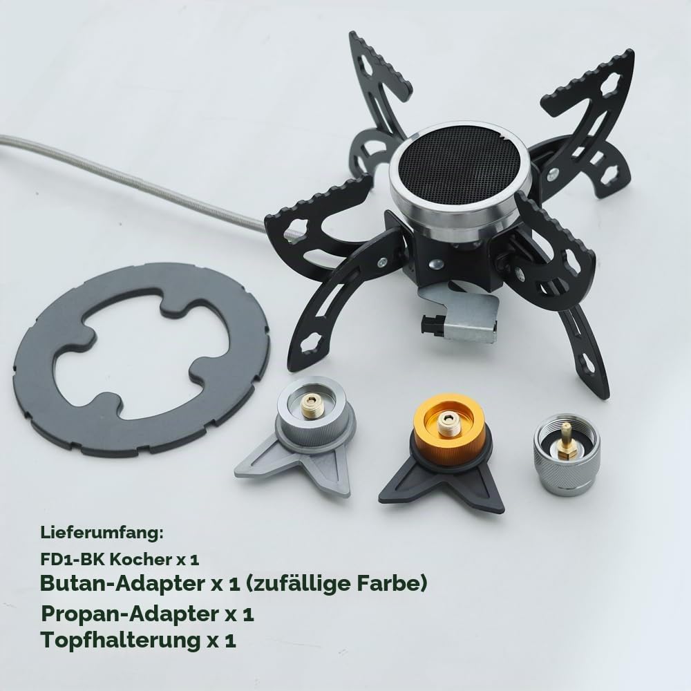 REDSUN FD1 Gaskocher Infrarot Set mit Topfträger