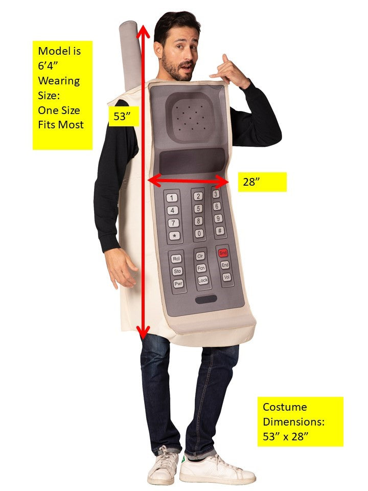 Rasta Imposta Retro Handy Kostüm Erwachsene One Size mit Antenne