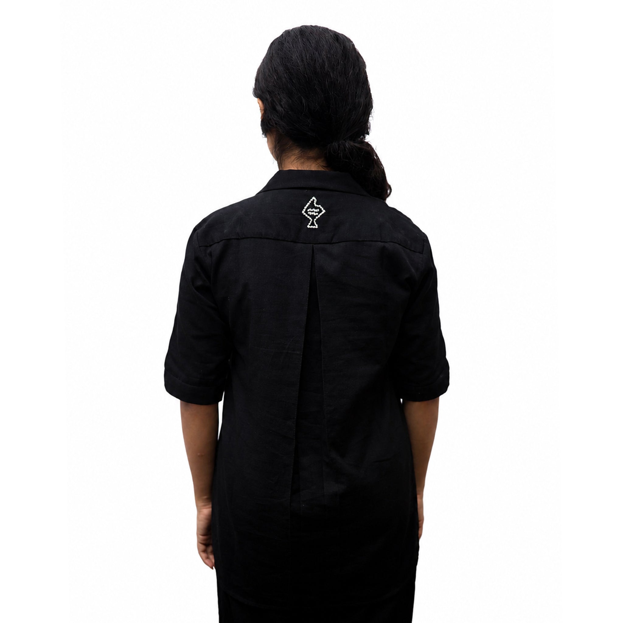 Chaks Manchitra Black Shirt Damen Bluse Schwarz M Kantha