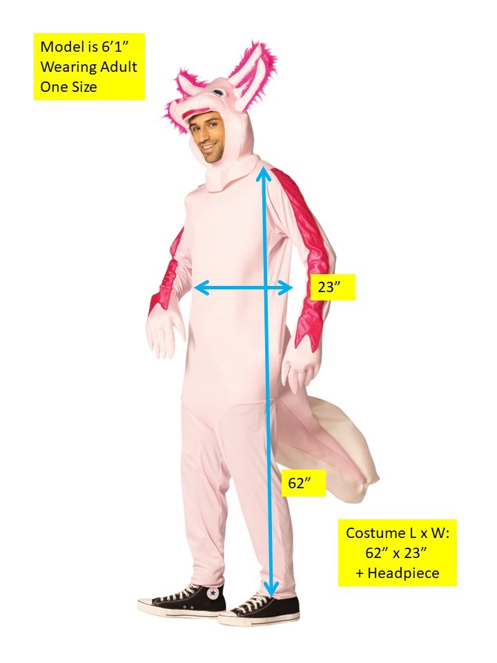 Rasta Imposta Axolotl Fisch Kostüm One Size Jumpsuit