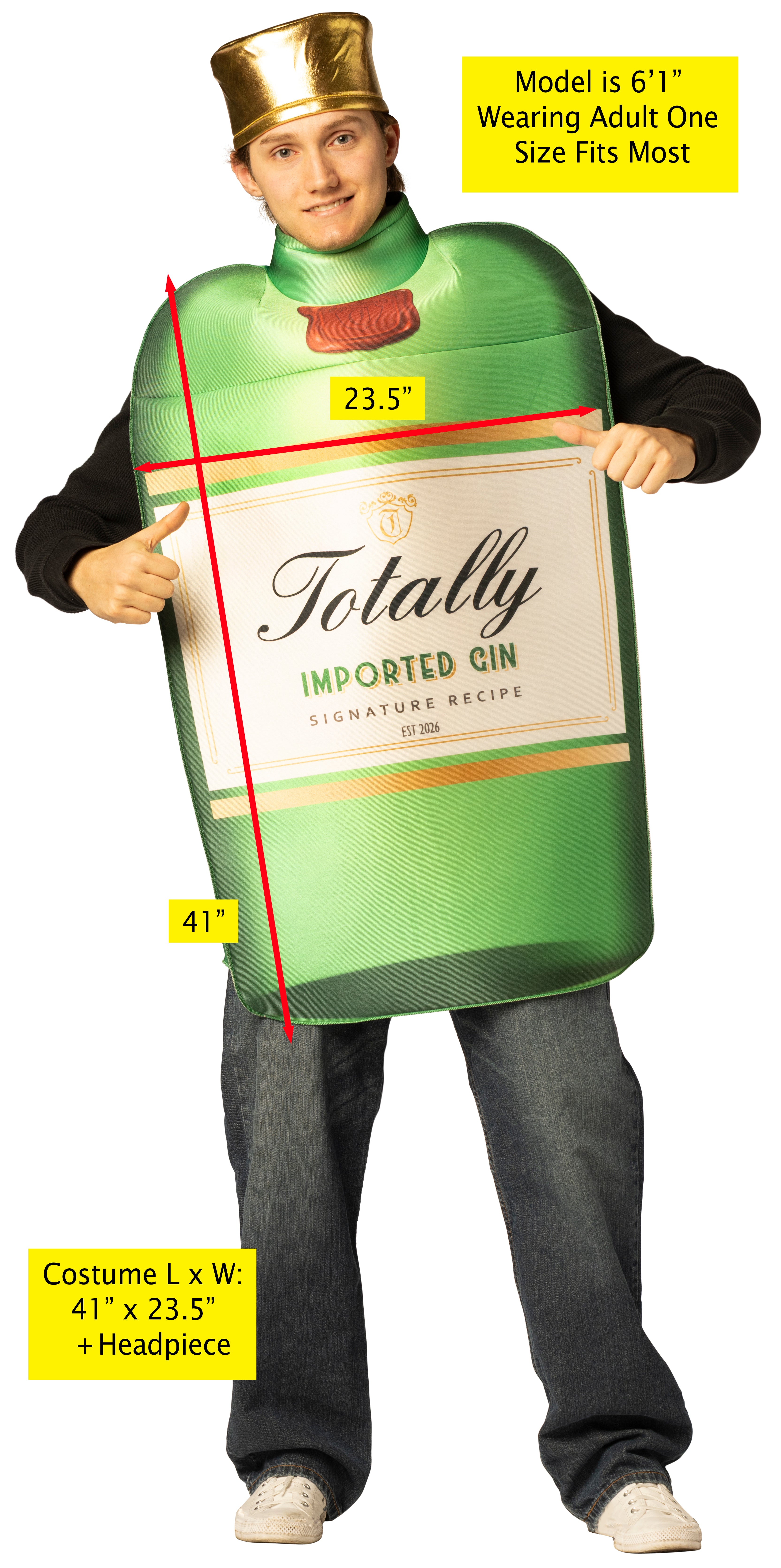 Rasta Imposta Gin Bottle Kostüm One Size mit Hut