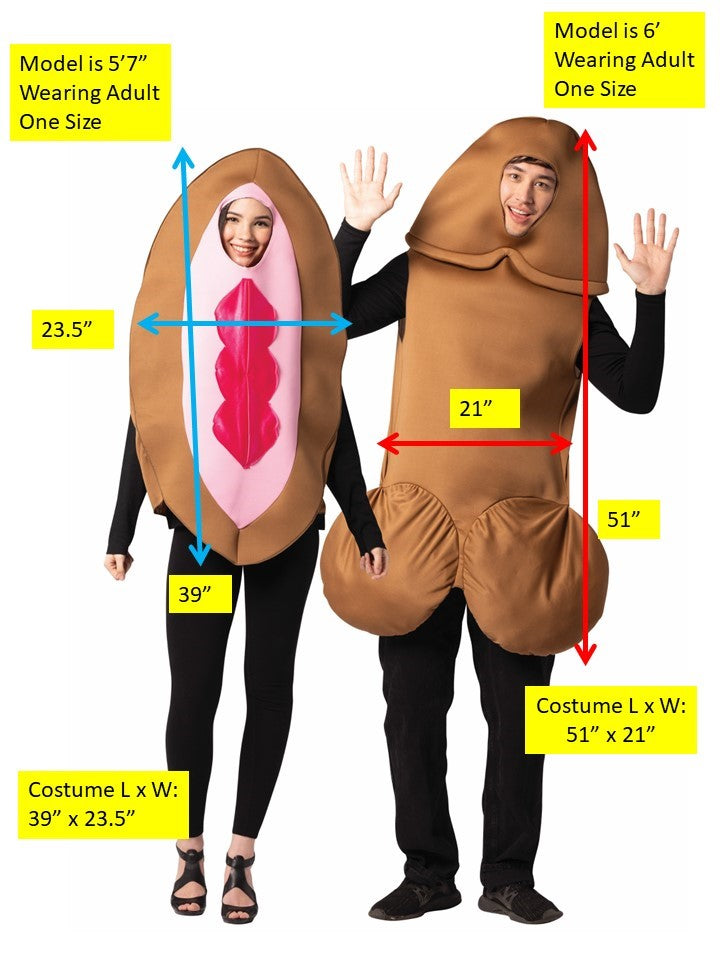 Rasta Imposta Penis Vagina Partnerkostüm Einheitsgröße Braun