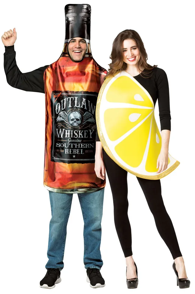 Rasta Imposta Whiskey Sour Partnerkostüm 2er Set Flasche Zitrone