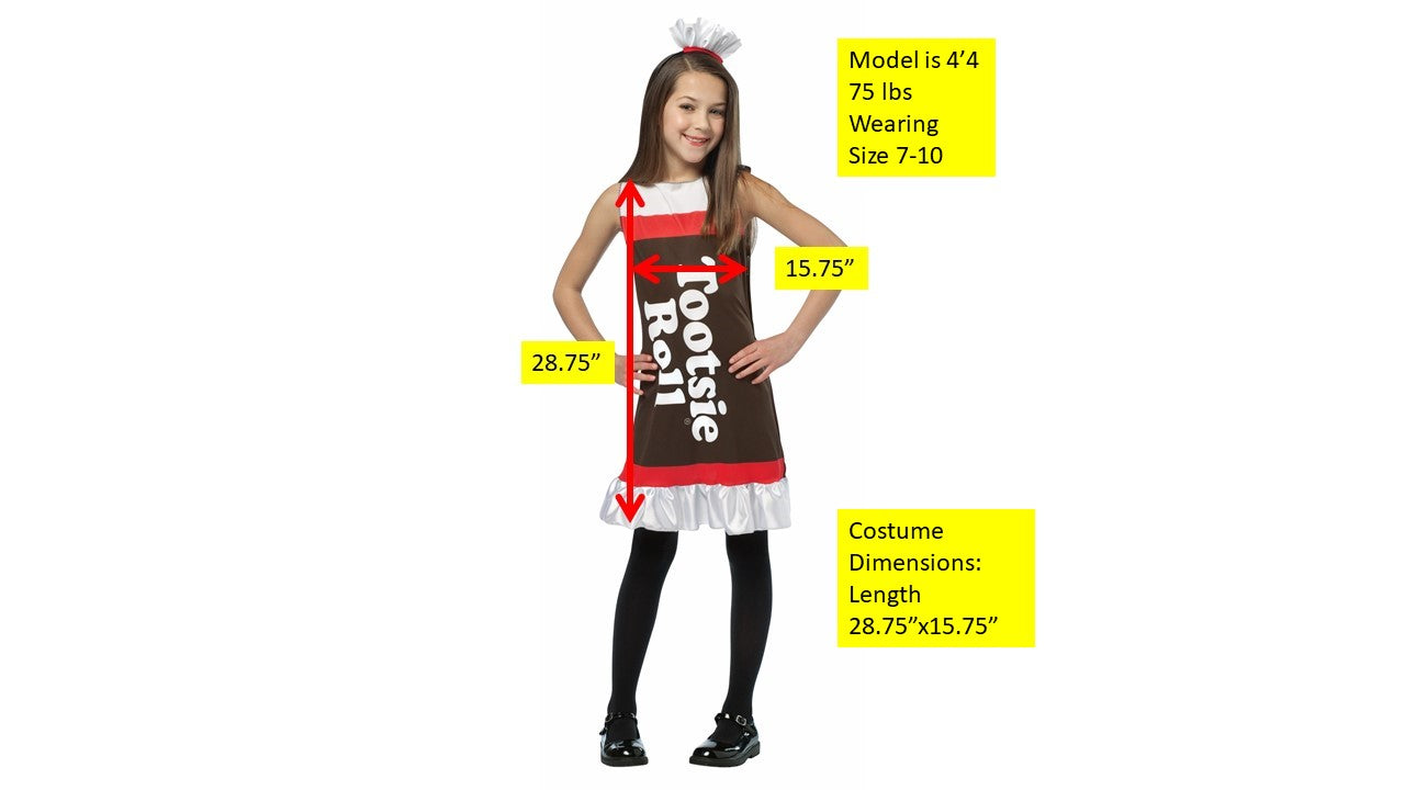 Rasta Imposta Tootsie Roll Ruffle Dress Kostüm Kinder 7-10