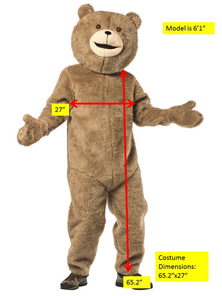 Rasta Imposta Teddy Bear Jumpsuit Kostüm Braun One Size
