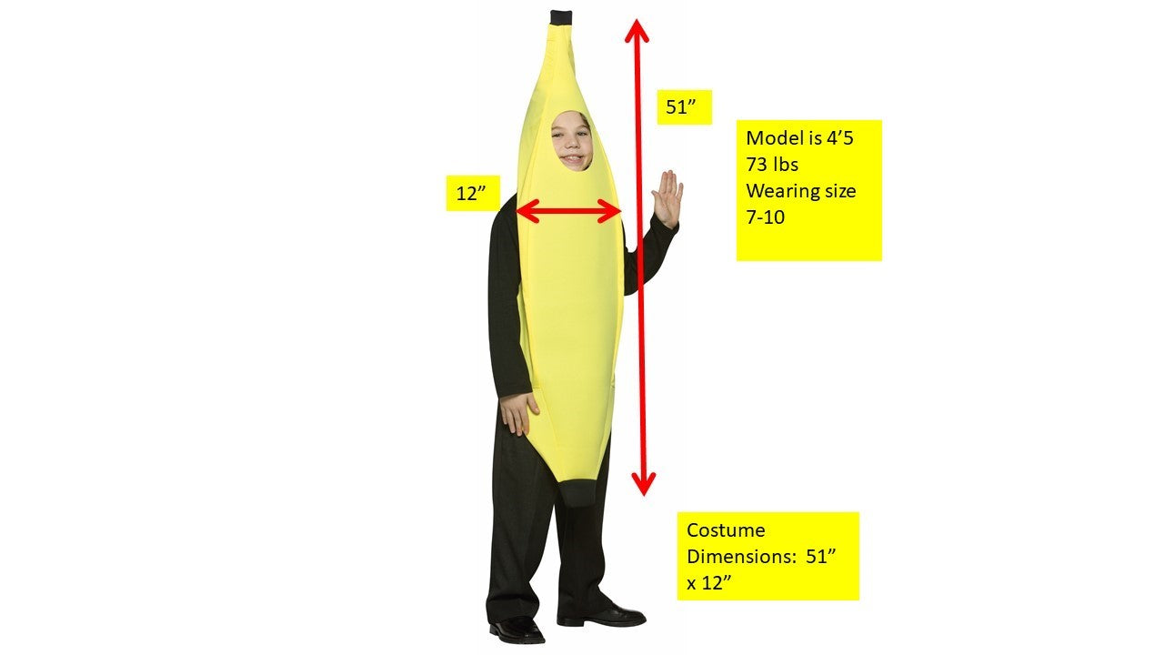 Rasta Imposta Banana Kinderkostüm 7-10 Banane Tunika