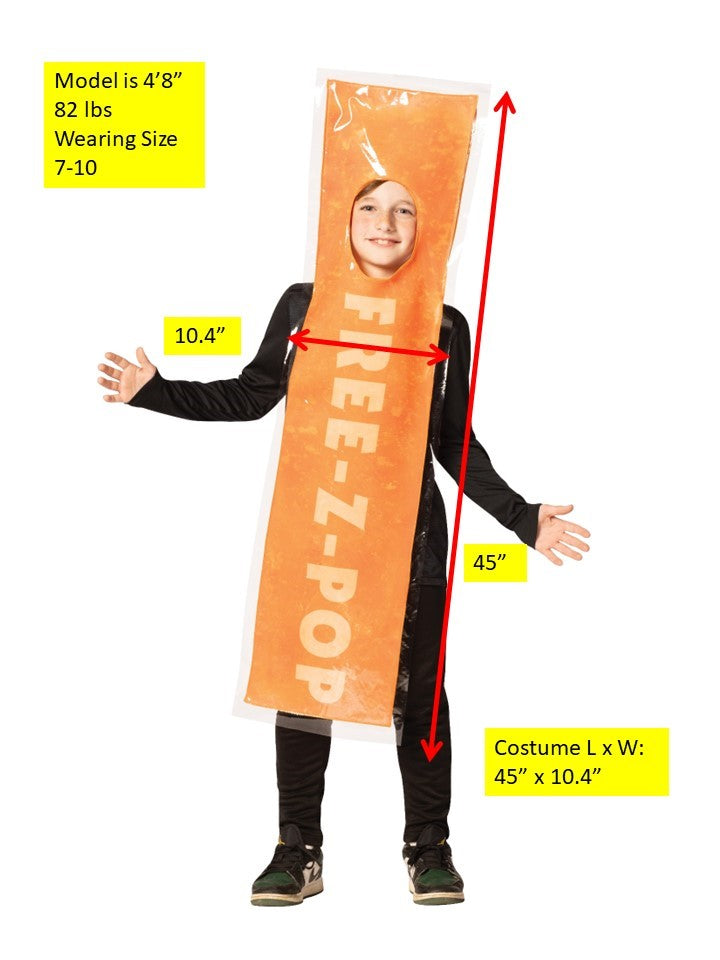 Rasta Imposta FREE-Z-POP Orange Kinderkostüm Eis 7-10
