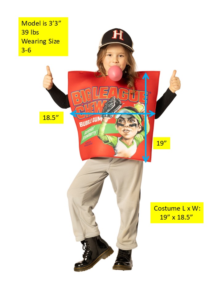 Rasta Imposta Big League Chew Strawberry Kinderkostüm Gr. 3-6 Schaum
