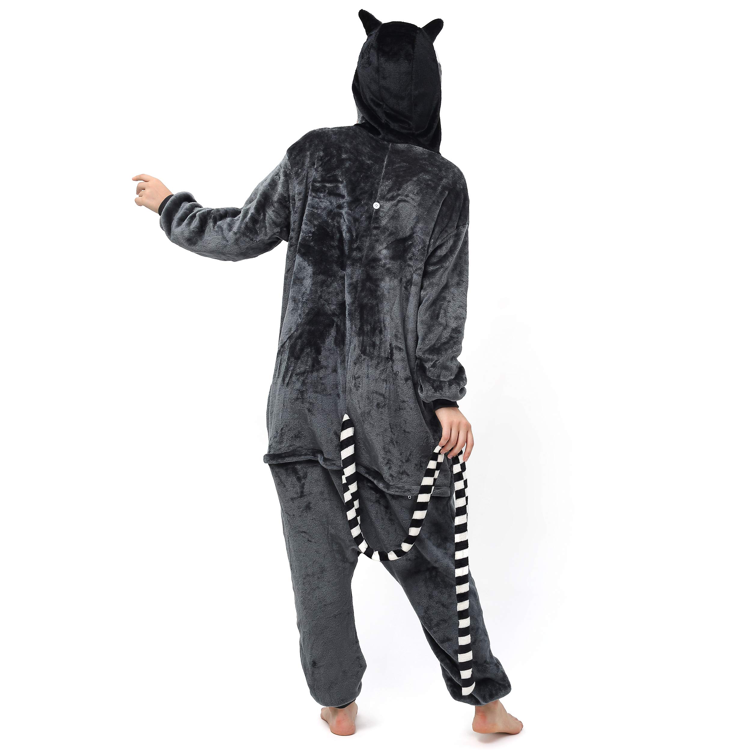 Katara Langur Affen-Kostüm Onesie Flanell schwarz-weiß