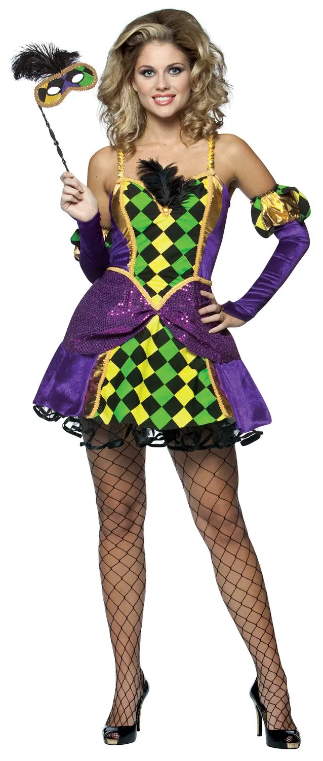 Rasta Imposta Mardi Gras Queen Kostüm Damen S-M mit Maske