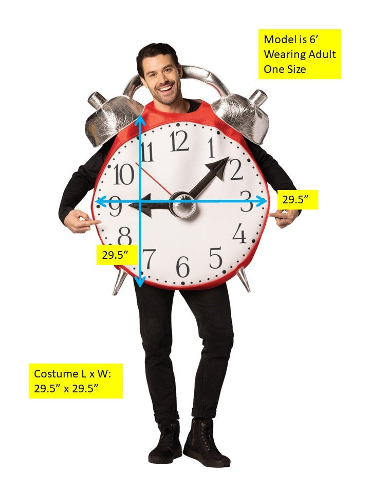 Rasta Imposta Retro Alarm Clock Kostüm Einheitsgröße Wecker