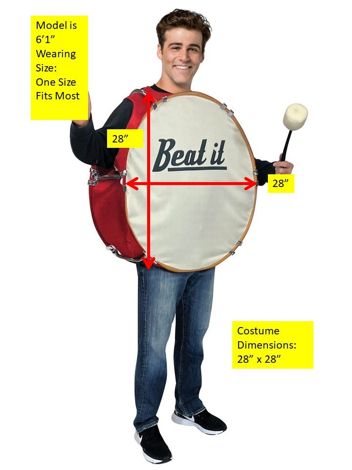 Rasta Imposta Bass Drum Kostüm mit Sound Einheitsgröße