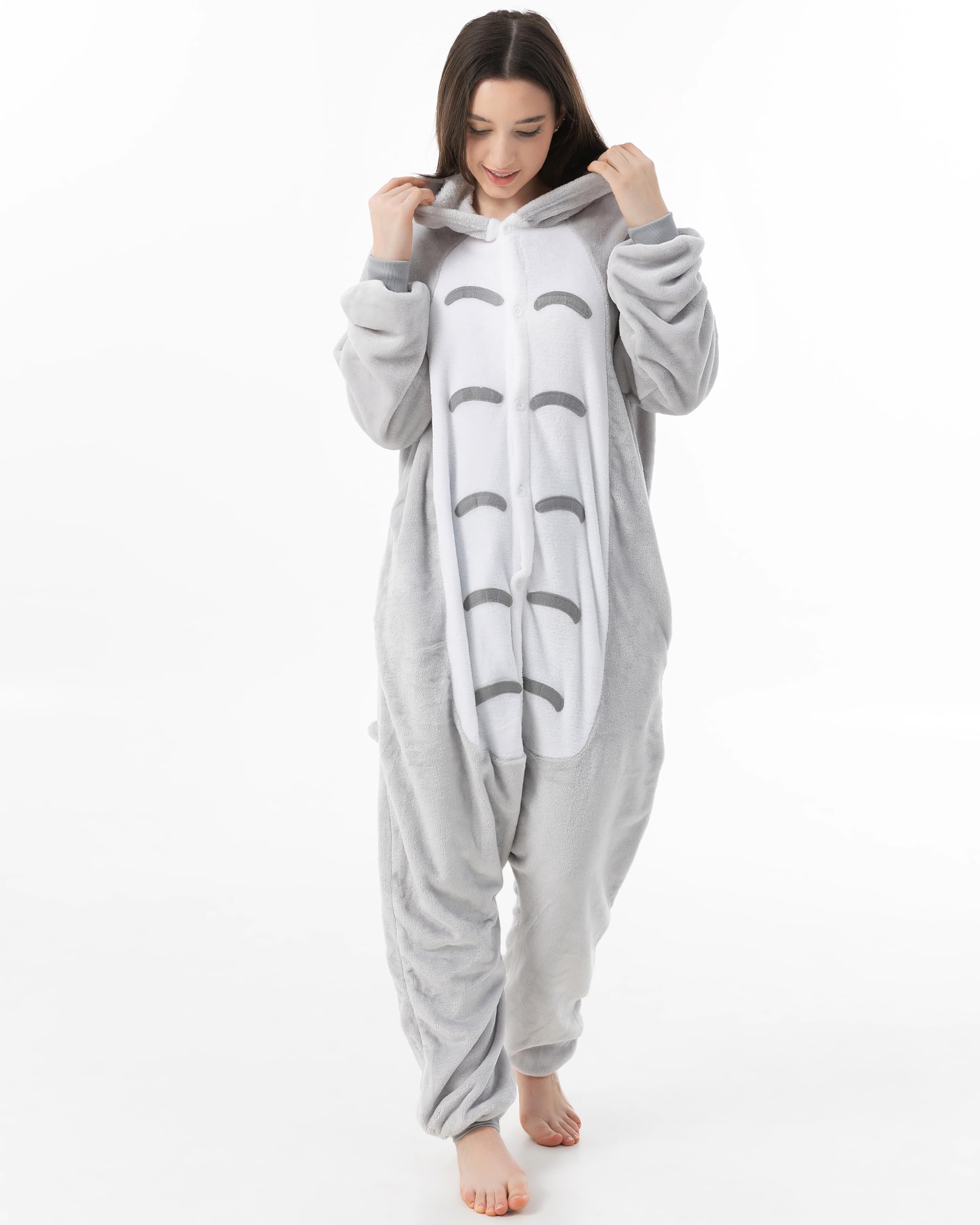 Katara Katze Kostüm-Anzug Onesie Fleece Unisex Jumpsuit