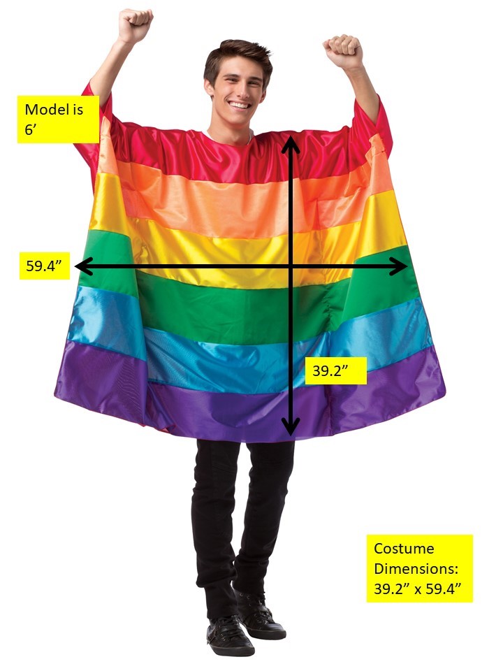 Rasta Imposta Rainbow Flag Kostüm One Size Regenbogen Tunika
