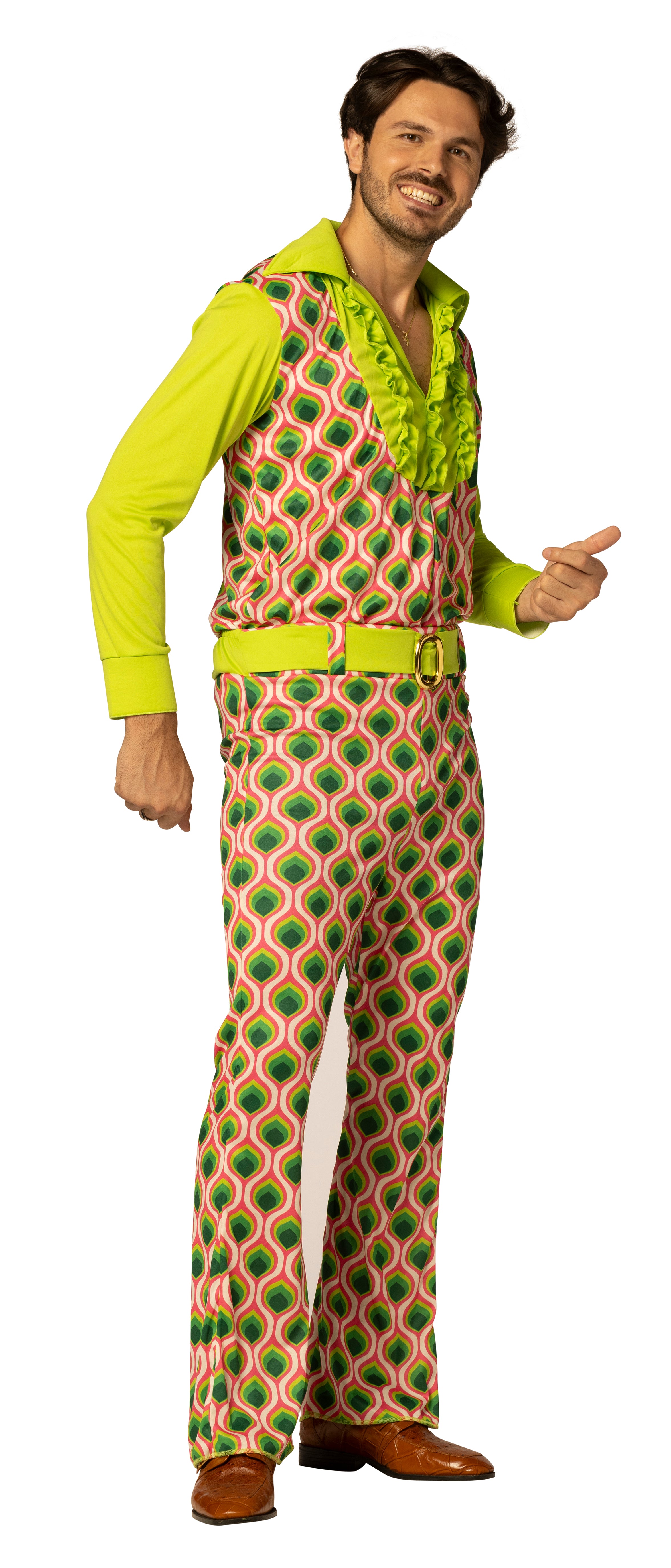 Rasta Imposta Swaggertown 70er Jumpsuit grün pink Gr. M