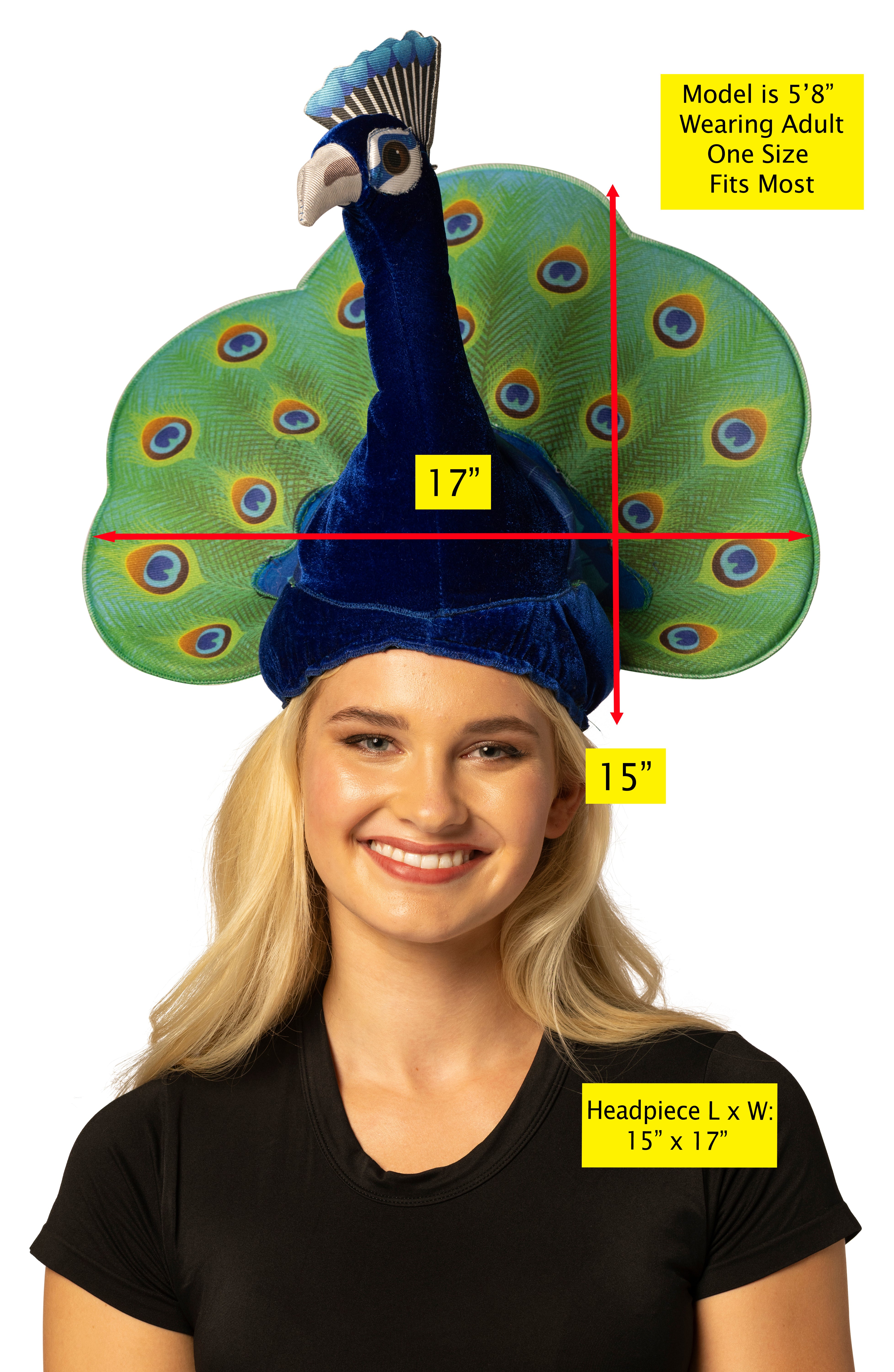 Rasta Imposta Peacock Hut Kostümzubehör One Size Bunt