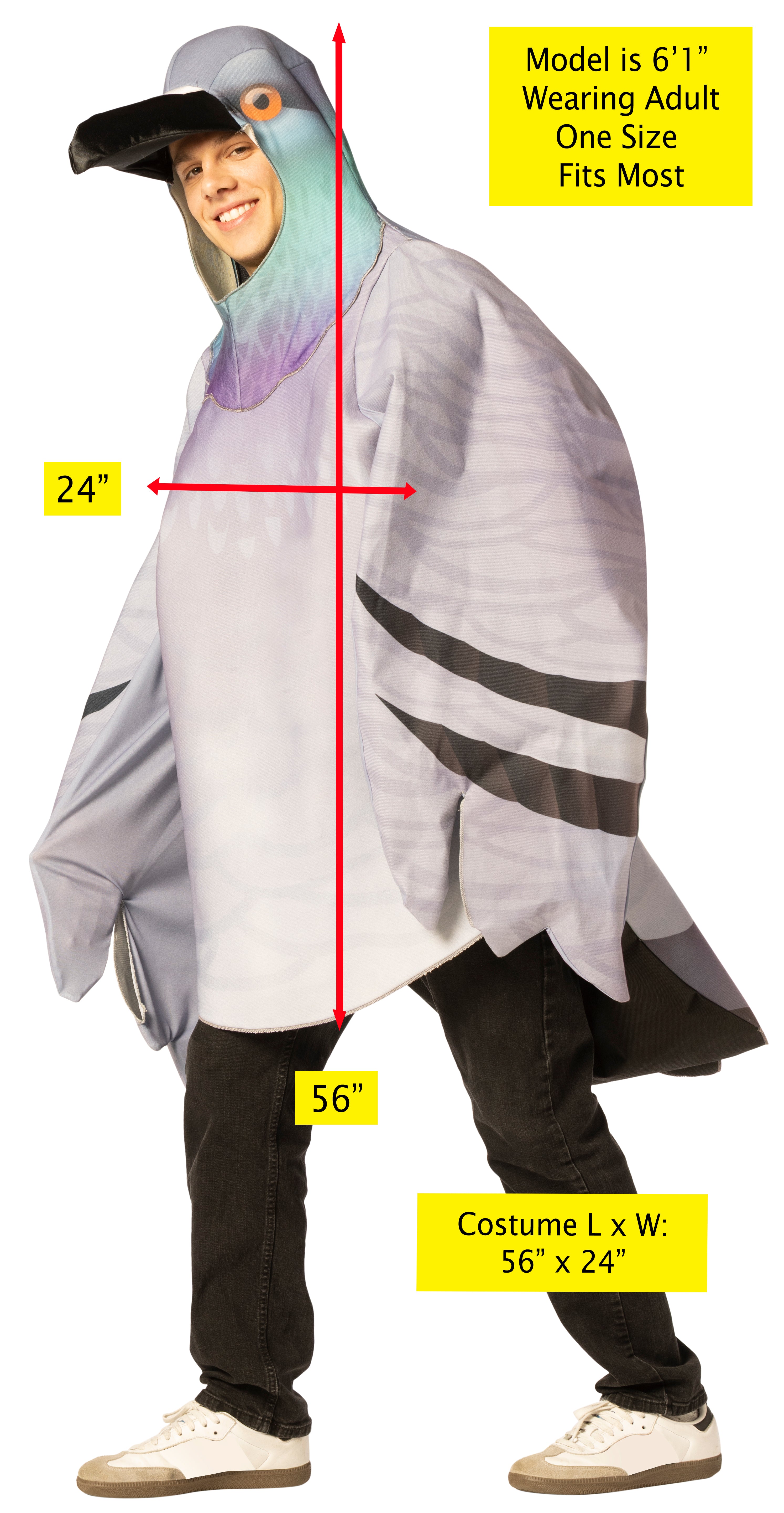 Rasta Imposta Pigeon Tauben Kostüm One Size Schaumstoff