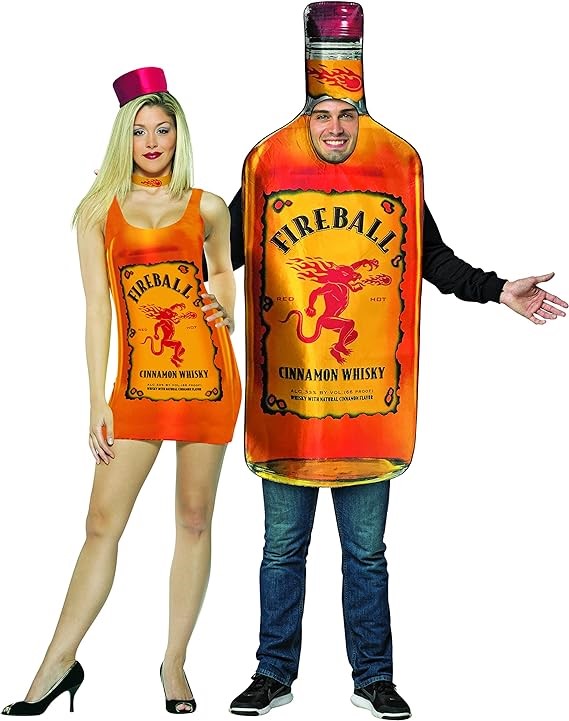 Rasta Imposta Fireball Flasche Kleid Paarkostüm Set