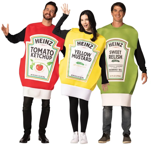 Rasta Imposta Heinz 3er Gruppenkostüm Ketchup Senf Relish Set