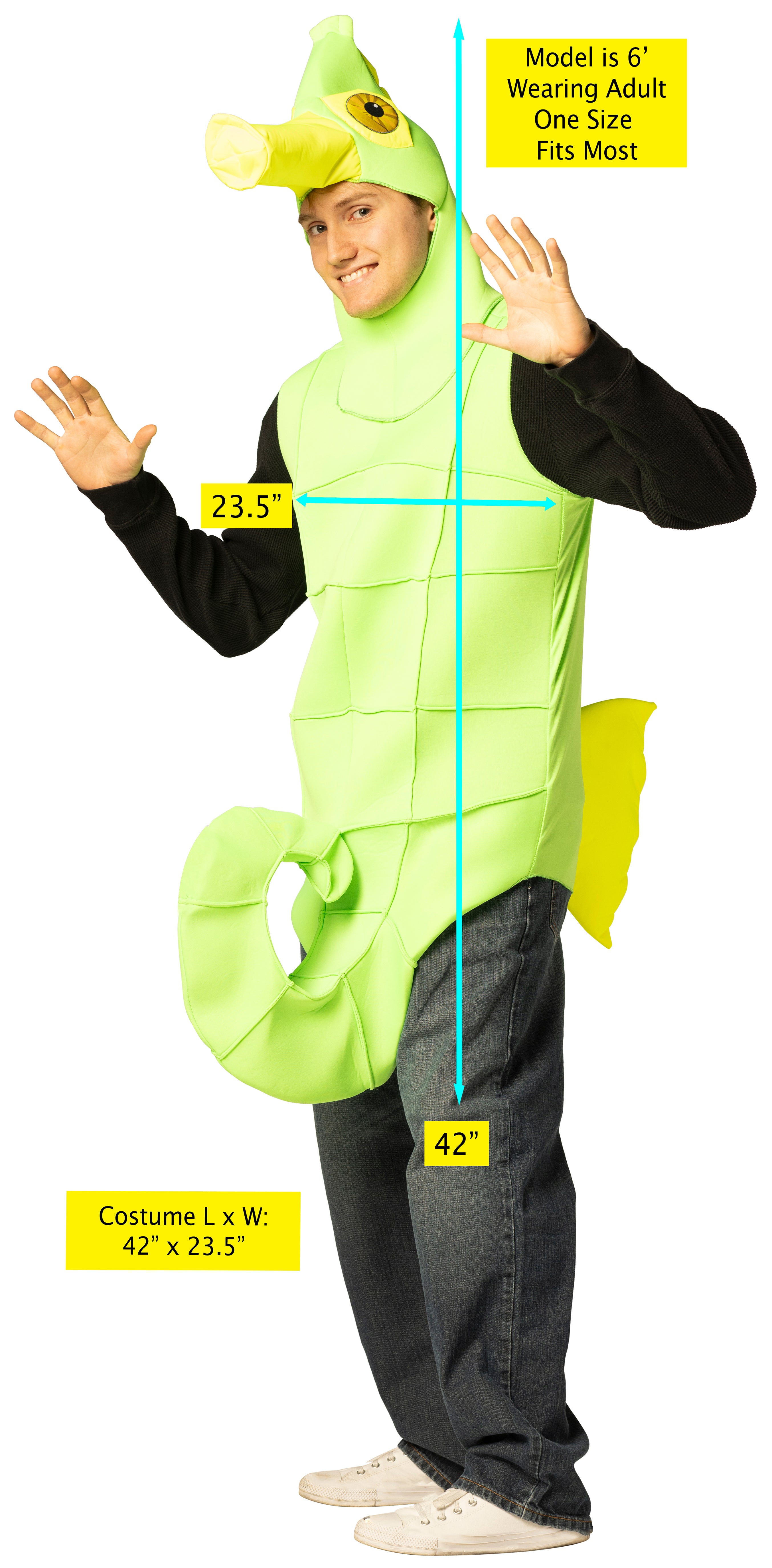 Rasta Imposta Seahorse Green Kostüm Nachtleuchtend Grün