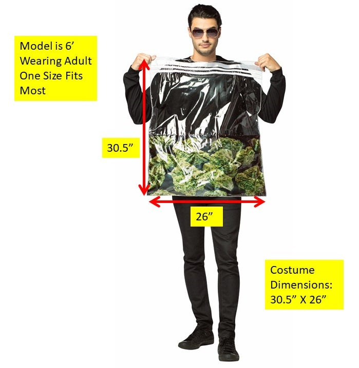 Rasta Imposta Bag of Weed Kostüm Einheitsgröße Tunika