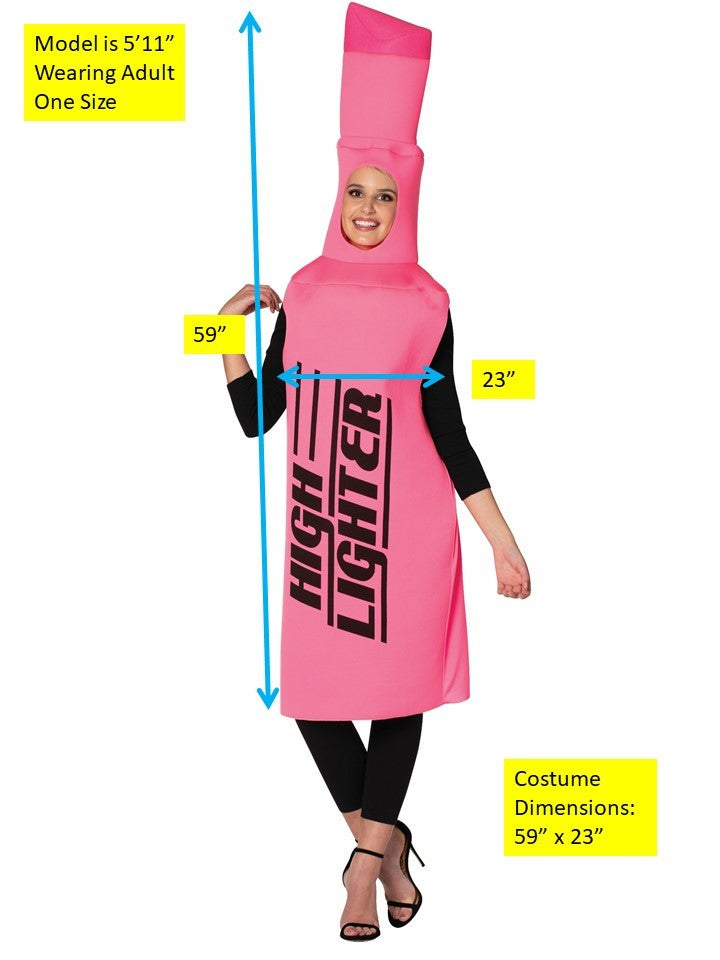 Rasta Imposta Pink Highlighter Kostüm One Size pink