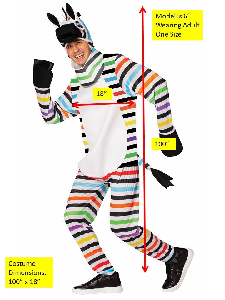 Rasta Imposta Rainbow Zebra Zebra Kostüm One Size