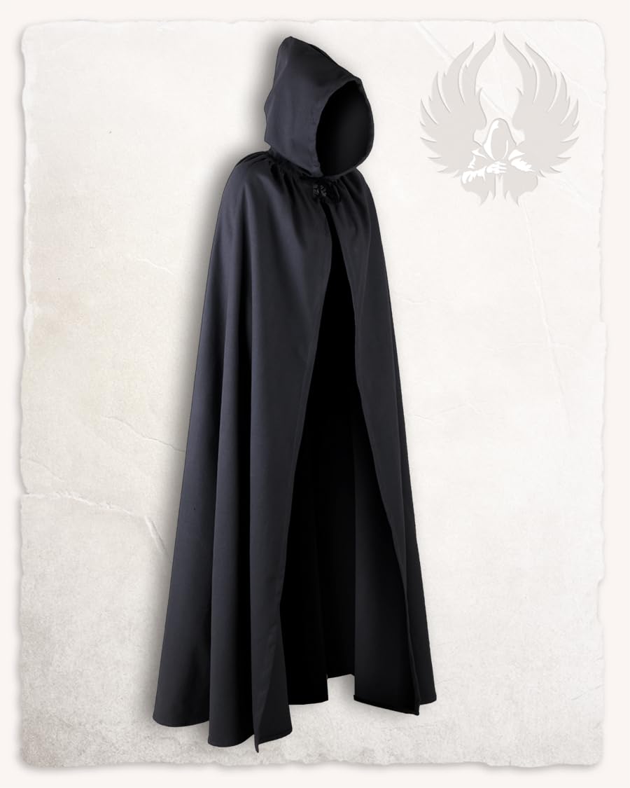 Mytholon Aaron Umhang Schwarz Canvas Baumwolle 140cm