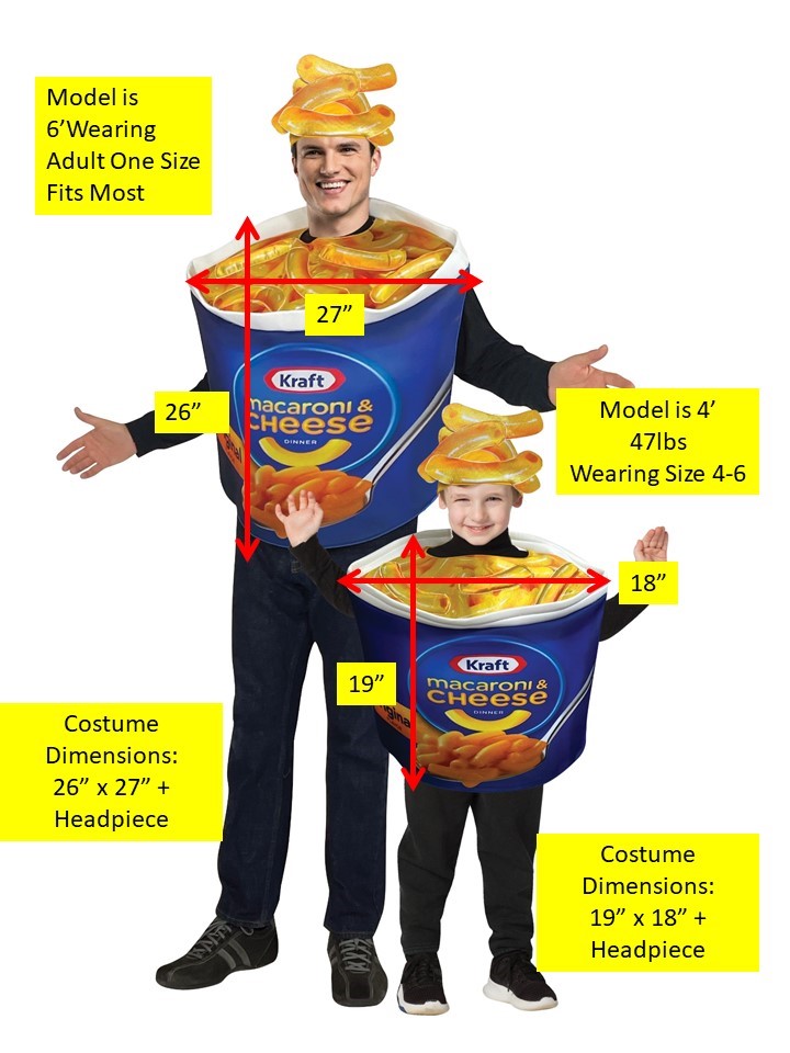 Rasta Imposta Kraft Mac & Cheese Kostüm Familien Set 2er