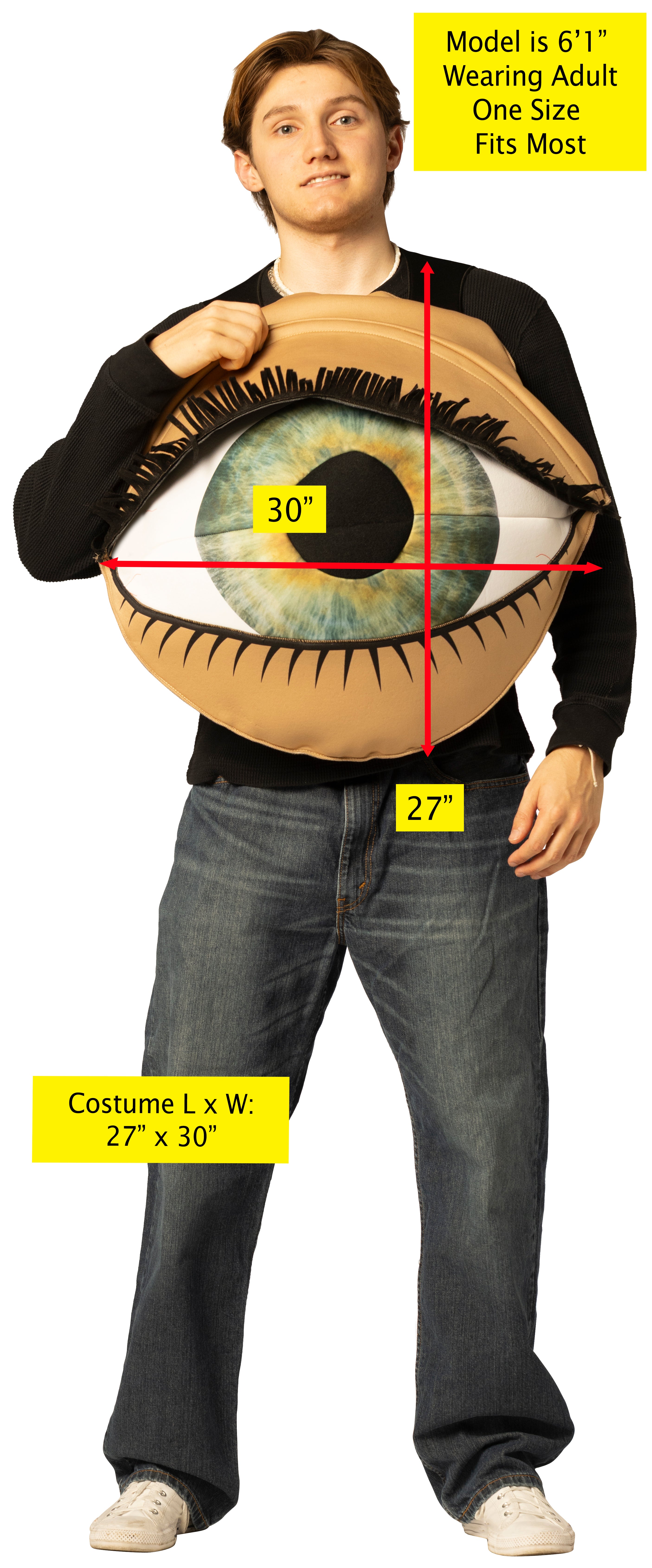 Rasta Imposta Blinking Eye Kostüm One Size mit Wimpern