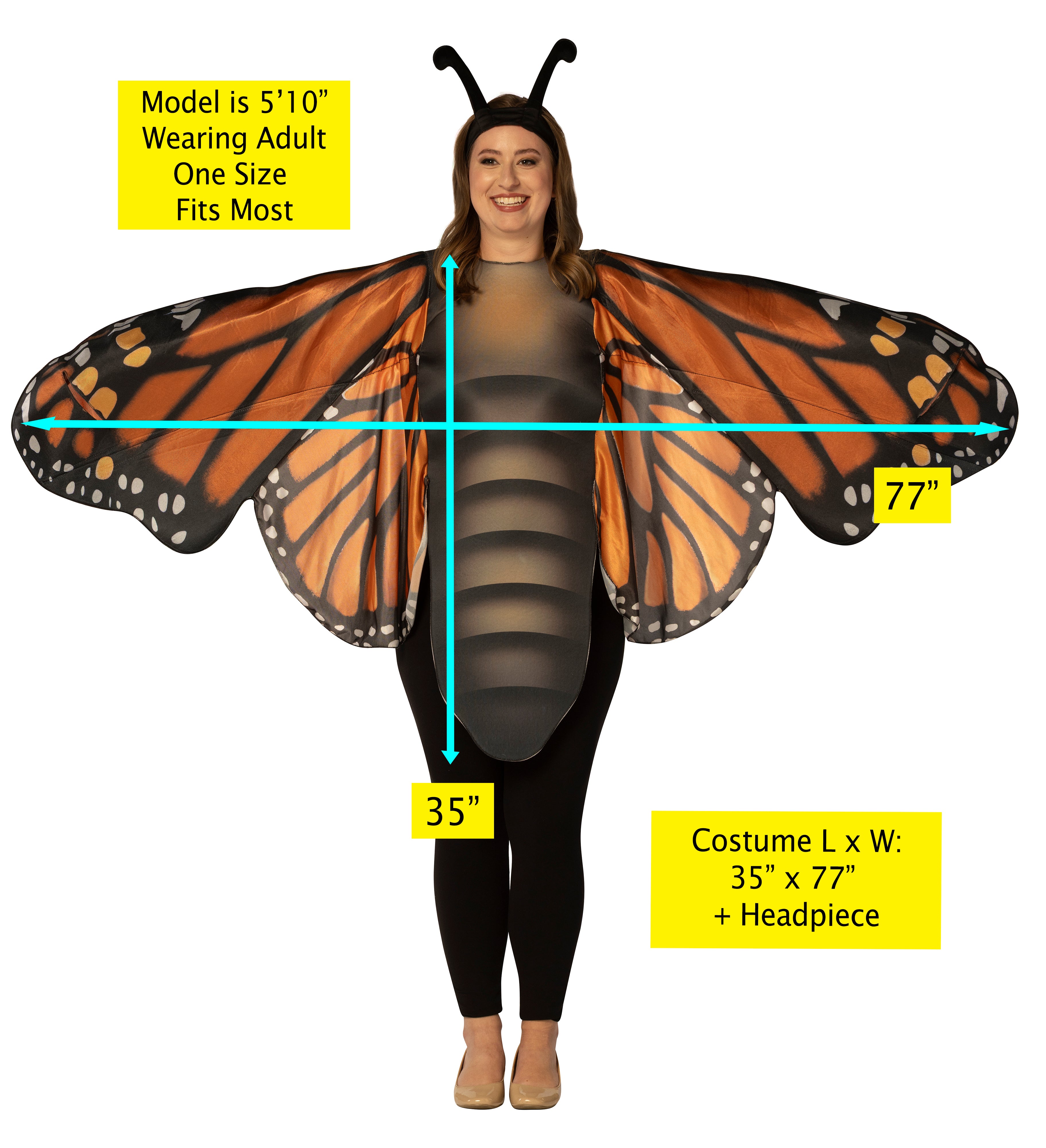 Rasta Imposta Monarch Butterfly Kostüm Einheitsgröße