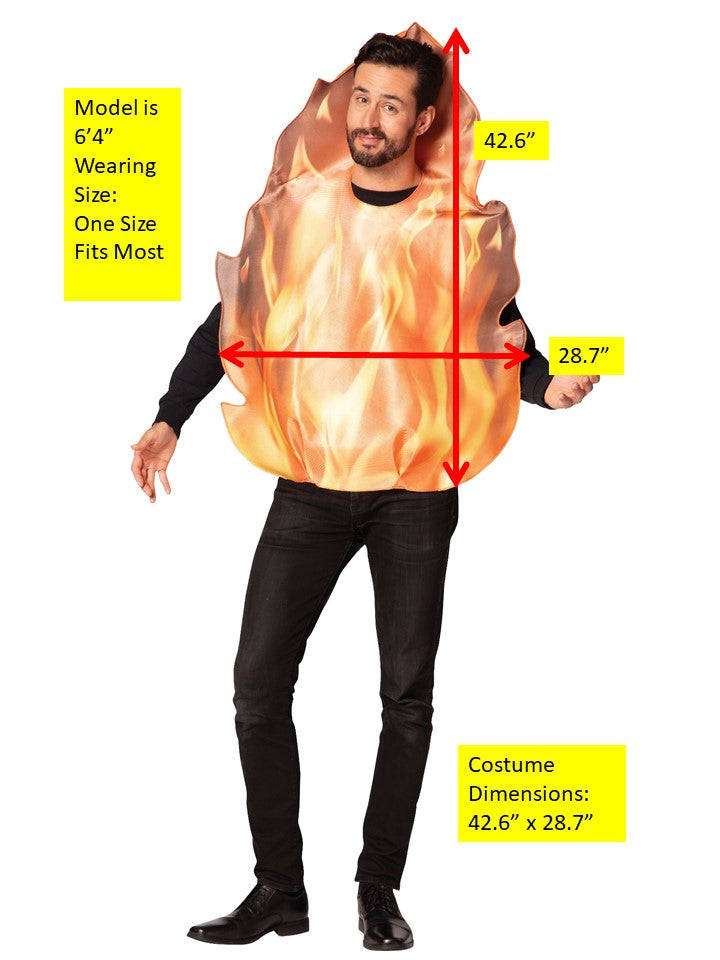 Rasta Imposta Flaming Fire Flammen-Kostüm One Size Schaum