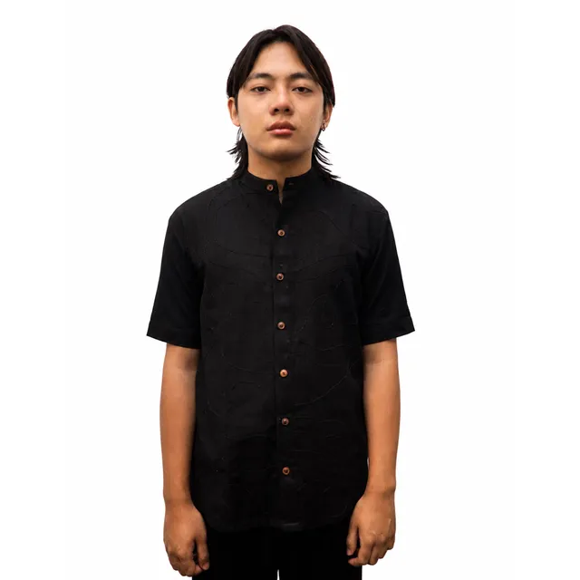 Chaks Chhaya Black Shirt Herren Hemd Schwarz M Baumwolle
