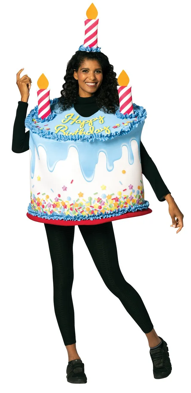 Rasta Imposta Happy Birthday Confetti Cake Kostüm Kerzen