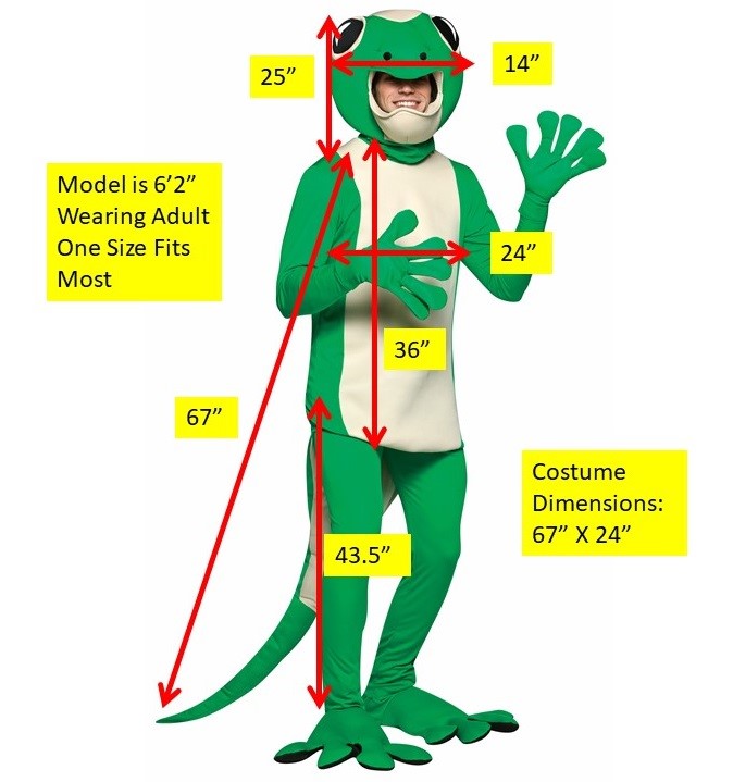 Rasta Imposta Gecko Kostüm Erwachsene Einheitsgröße grün