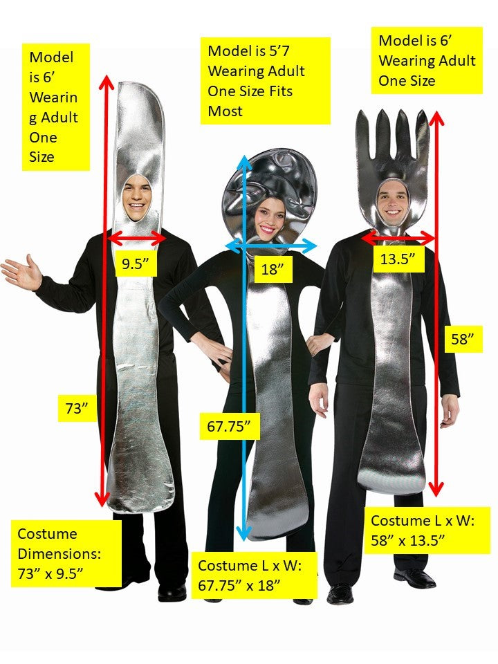Rasta Imposta Utensil 3er Besteck Kostüm One Size Silber